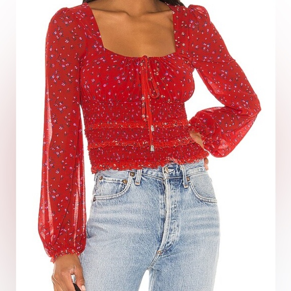 Free People Lolita Floral Boho Blouse